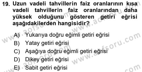 Para Teorisi Dersi Ara Sınavı Deneme Sınav Soruları 19. Soru