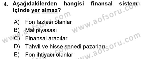 Para Teorisi Dersi Ara Sınavı Deneme Sınav Soruları 4. Soru