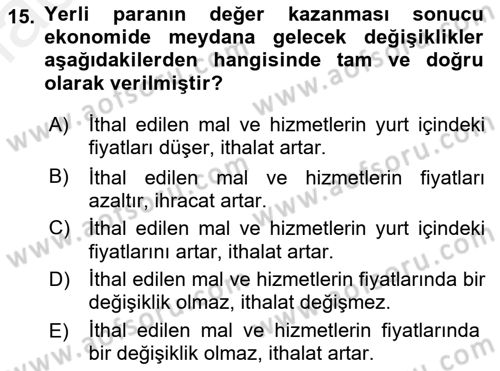 Para Teorisi Dersi 2018 - 2019 Yılı (Final) Dönem Sonu Sınav Soruları 15. Soru