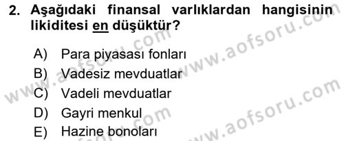 Para Teorisi Dersi 2018 - 2019 Yılı (Final) Dönem Sonu Sınav Soruları 2. Soru