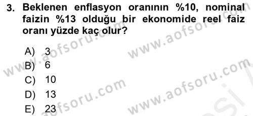 Para Teorisi Dersi 2018 - 2019 Yılı (Final) Dönem Sonu Sınav Soruları 3. Soru