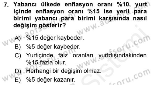 Para Teorisi Dersi 2018 - 2019 Yılı (Final) Dönem Sonu Sınav Soruları 7. Soru