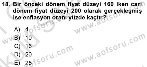 Para Teorisi Dersi 2020 - 2021 Yılı Yaz Okulu Sınav Soruları 18. Soru
