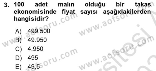 Para Teorisi Dersi 2020 - 2021 Yılı Yaz Okulu Sınav Soruları 3. Soru