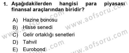 Para Teorisi Dersi 2021 - 2022 Yılı (Vize) Ara Sınav Soruları 1. Soru
