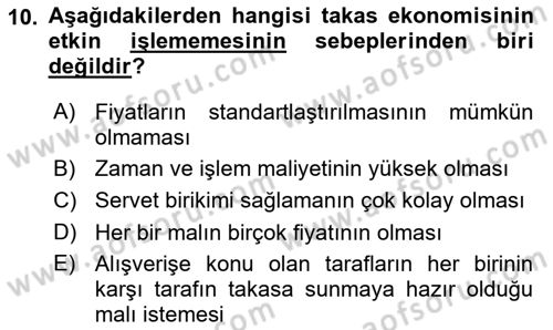 Para Teorisi Dersi 2021 - 2022 Yılı (Vize) Ara Sınav Soruları 10. Soru