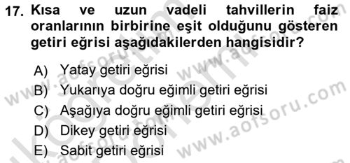 Para Teorisi Dersi 2021 - 2022 Yılı (Vize) Ara Sınav Soruları 17. Soru
