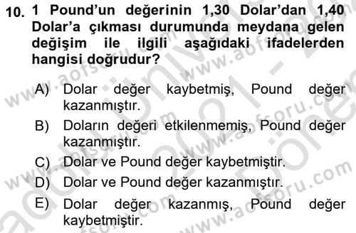 Para Teorisi Dersi 2021 - 2022 Yılı (Final) Dönem Sonu Sınav Soruları 10. Soru