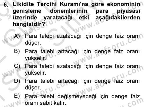 Para Teorisi Dersi 2021 - 2022 Yılı (Final) Dönem Sonu Sınav Soruları 6. Soru