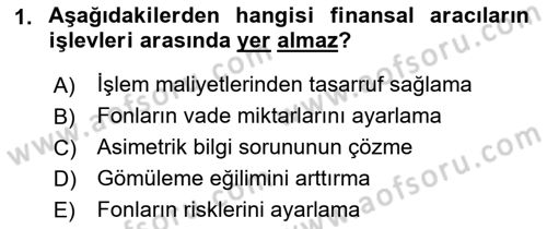 Para Teorisi Dersi 2021 - 2022 Yılı Yaz Okulu Sınav Soruları 1. Soru