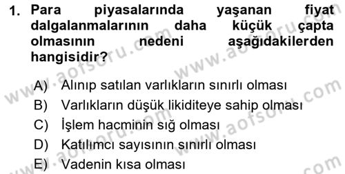 Para Teorisi Dersi 2022 - 2023 Yılı (Vize) Ara Sınav Soruları 1. Soru