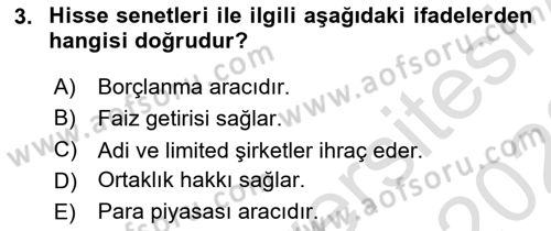 Para Teorisi Dersi 2022 - 2023 Yılı (Vize) Ara Sınav Soruları 3. Soru