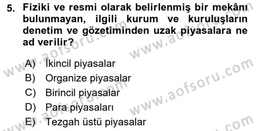 Para Teorisi Dersi 2022 - 2023 Yılı (Vize) Ara Sınav Soruları 5. Soru