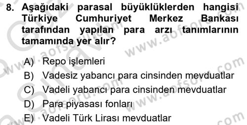 Para Teorisi Dersi 2022 - 2023 Yılı (Vize) Ara Sınav Soruları 8. Soru