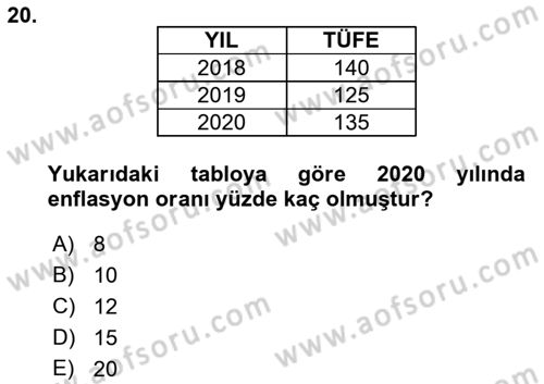 Para Teorisi Dersi 2022 - 2023 Yılı (Final) Dönem Sonu Sınav Soruları 20. Soru