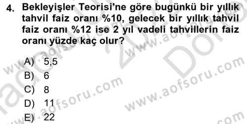 Para Teorisi Dersi 2022 - 2023 Yılı (Final) Dönem Sonu Sınav Soruları 4. Soru