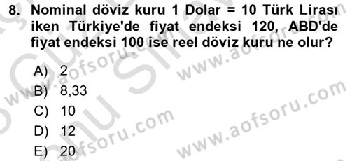 Para Teorisi Dersi 2022 - 2023 Yılı (Final) Dönem Sonu Sınav Soruları 8. Soru