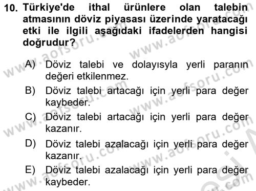 Para Teorisi Dersi 2022 - 2023 Yılı Yaz Okulu Sınav Soruları 10. Soru