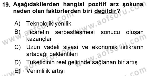 Para Teorisi Dersi 2022 - 2023 Yılı Yaz Okulu Sınav Soruları 19. Soru