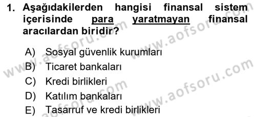 Para Teorisi Dersi 2023 - 2024 Yılı (Vize) Ara Sınav Soruları 1. Soru