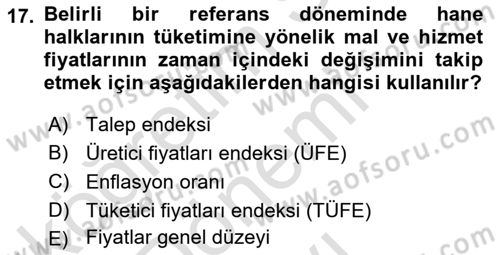 Para Teorisi Dersi Dönem Sonu Sınavı Deneme Sınav Soruları 17. Soru