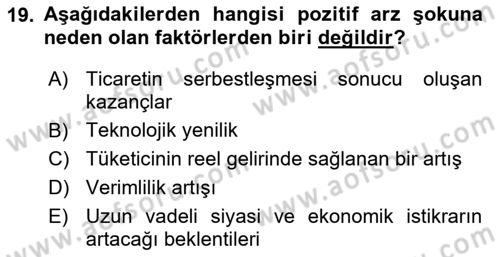 Para Teorisi Dersi 2023 - 2024 Yılı (Final) Dönem Sonu Sınav Soruları 19. Soru