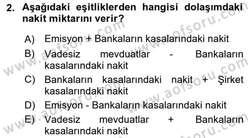Para Teorisi Dersi 2023 - 2024 Yılı (Final) Dönem Sonu Sınav Soruları 2. Soru