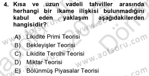 Para Teorisi Dersi 2023 - 2024 Yılı (Final) Dönem Sonu Sınav Soruları 4. Soru