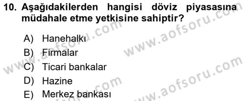 Para Teorisi Dersi 2023 - 2024 Yılı Yaz Okulu Sınav Soruları 10. Soru
