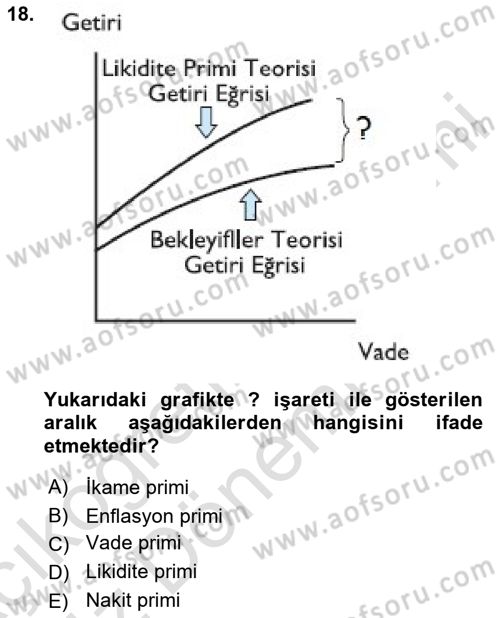 Para Teorisi Dersi 2024 - 2025 Yılı (Vize) Ara Sınav Soruları 18. Soru
