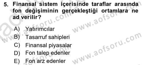 Para Teorisi Dersi 2024 - 2025 Yılı (Vize) Ara Sınav Soruları 5. Soru