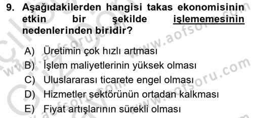 Para Teorisi Dersi 2024 - 2025 Yılı (Vize) Ara Sınav Soruları 9. Soru