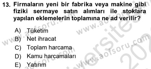 Para Teorisi Dersi 2025 - 2026 Yılı (Final) Dönem Sonu Sınav Soruları 13. Soru