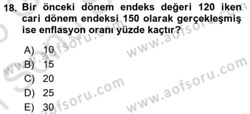 Para Teorisi Dersi 2025 - 2026 Yılı (Final) Dönem Sonu Sınav Soruları 18. Soru