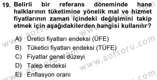 Para Teorisi Dersi 2025 - 2026 Yılı (Final) Dönem Sonu Sınav Soruları 19. Soru