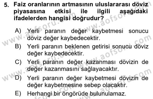 Para Teorisi Dersi 2025 - 2026 Yılı (Final) Dönem Sonu Sınav Soruları 5. Soru