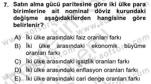 Para Teorisi Dersi 2025 - 2026 Yılı (Final) Dönem Sonu Sınav Soruları 7. Soru
