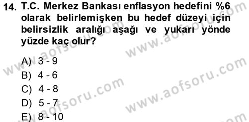 Para Politikası Dersi 2013 - 2014 Yılı (Final) Dönem Sonu Sınav Soruları 14. Soru