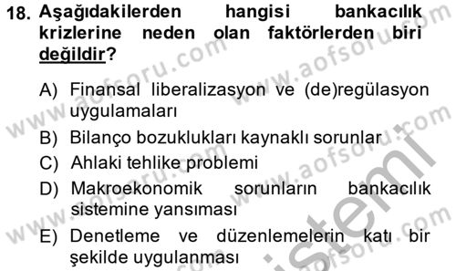 Para Politikası Dersi 2013 - 2014 Yılı (Final) Dönem Sonu Sınav Soruları 18. Soru