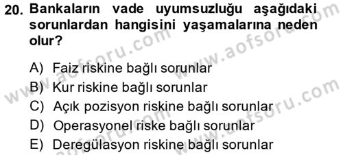 Para Politikası Dersi 2013 - 2014 Yılı (Final) Dönem Sonu Sınav Soruları 20. Soru