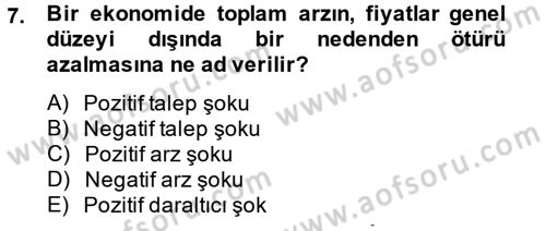 Para Politikası Dersi 2013 - 2014 Yılı Tek Ders Sınav Soruları 7. Soru