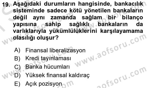 Para Politikası Dersi 2015 - 2016 Yılı (Final) Dönem Sonu Sınav Soruları 19. Soru