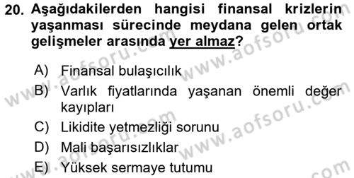 Para Politikası Dersi 2015 - 2016 Yılı (Final) Dönem Sonu Sınav Soruları 20. Soru