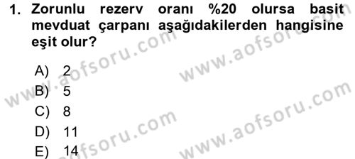 Para Politikası Dersi 2015 - 2016 Yılı Tek Ders Sınav Soruları 1. Soru