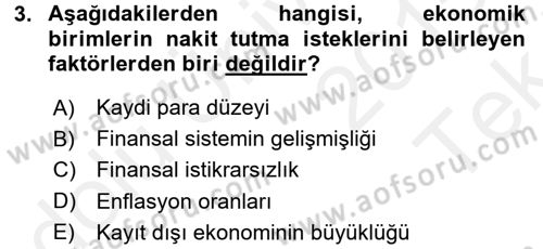 Para Politikası Dersi 2015 - 2016 Yılı Tek Ders Sınav Soruları 3. Soru