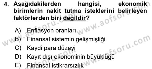 Para Politikası Dersi 2016 - 2017 Yılı 3 Ders Sınav Soruları 4. Soru