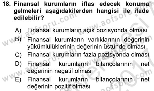 Para Politikası Dersi 2016 - 2017 Yılı (Final) Dönem Sonu Sınav Soruları 18. Soru