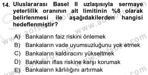 Para Politikası Dersi 2018 - 2019 Yılı (Final) Dönem Sonu Sınav Soruları 14. Soru