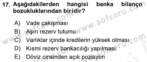 Para Politikası Dersi 2018 - 2019 Yılı (Final) Dönem Sonu Sınav Soruları 17. Soru