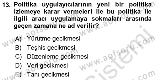 Para Politikası Dersi 2021 - 2022 Yılı (Final) Dönem Sonu Sınav Soruları 13. Soru